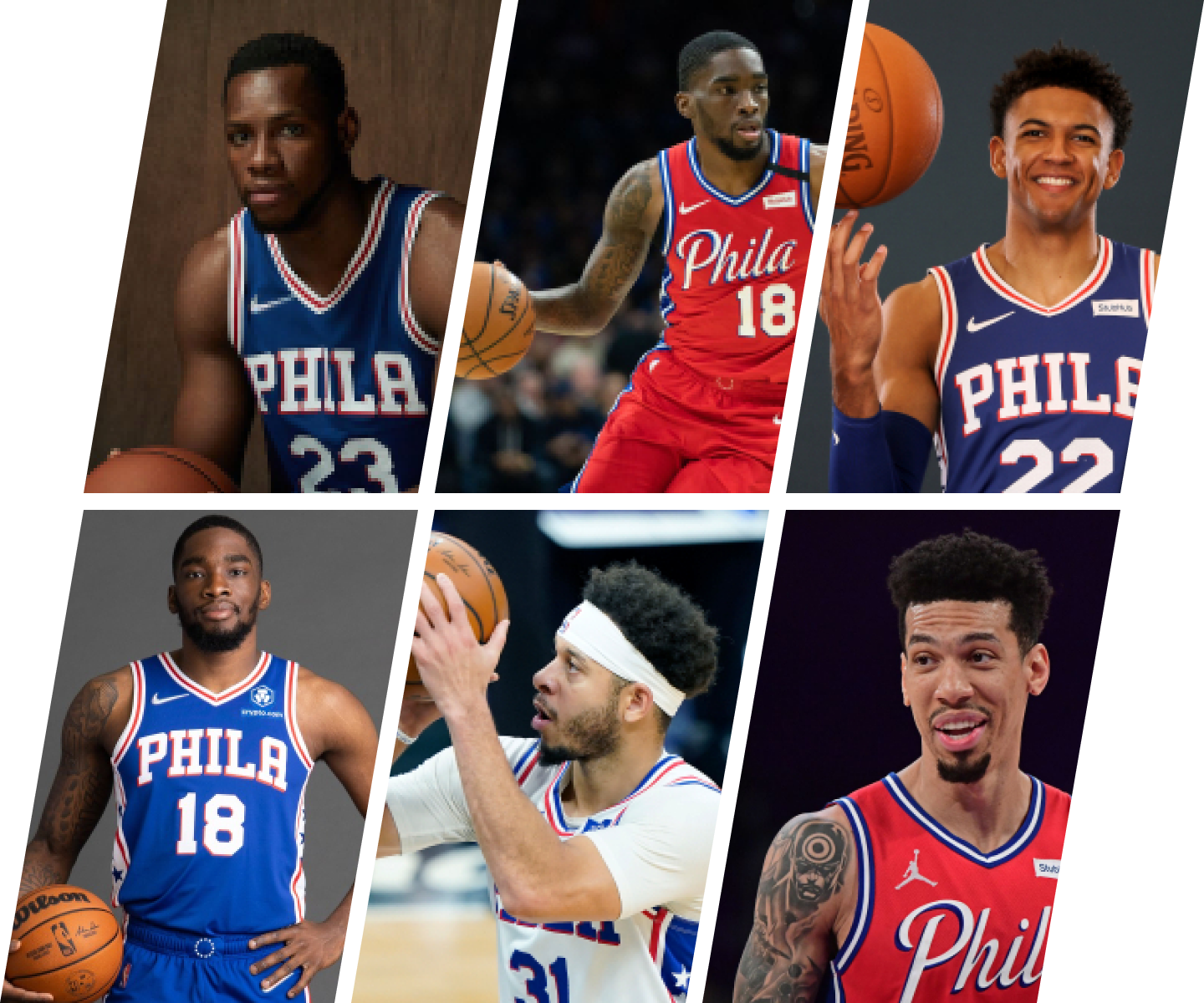 Members of the Philadelphia 76ers